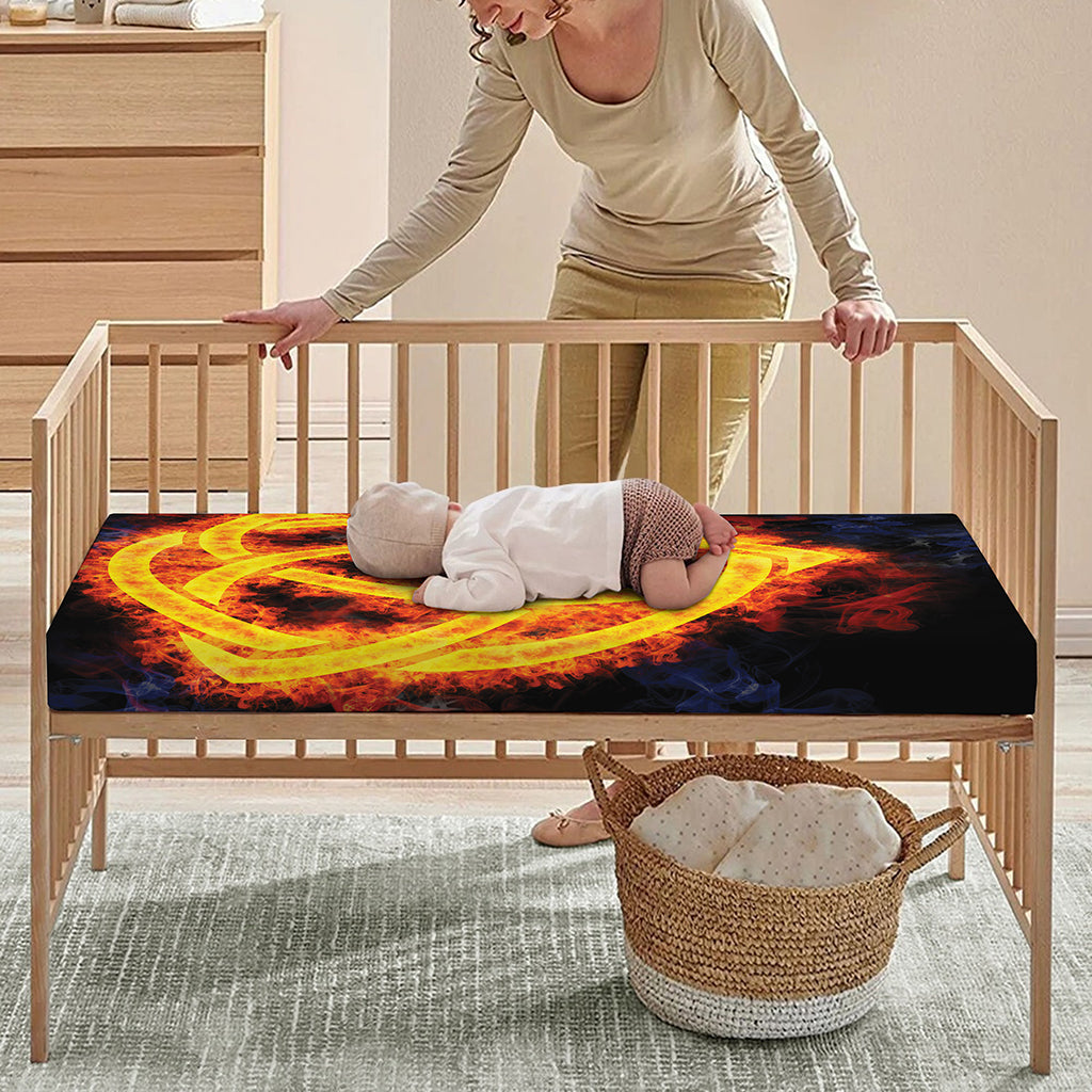 Fire Celtic Knot Print Baby Crib Sheet