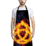 Fire Celtic Knot Print Bib Apron With Pocket