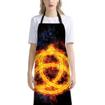 Fire Celtic Knot Print Bib Apron With Pocket