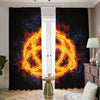 Fire Celtic Knot Print Blackout Pencil Pleat Curtains