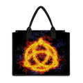 Fire Celtic Knot Print Canvas Tote Bag