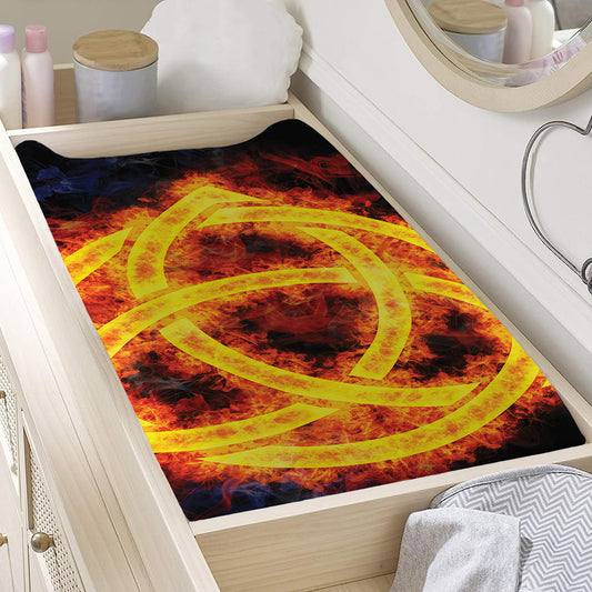 Fire Celtic Knot Print Changing Pad Cover