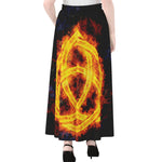 Fire Celtic Knot Print Chiffon Maxi Skirt