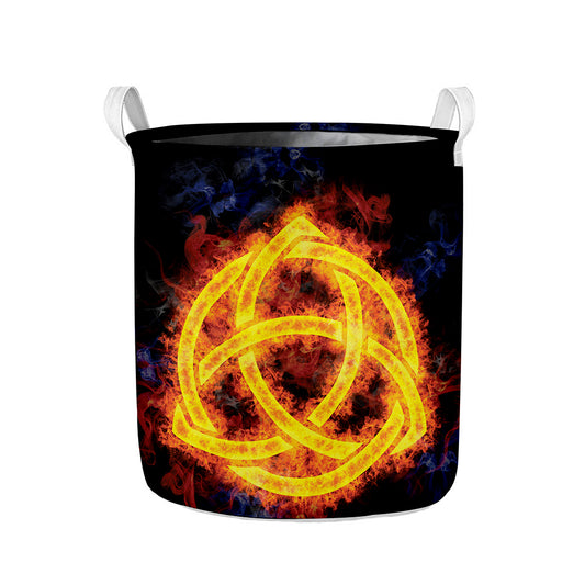 Fire Celtic Knot Print Collapsible Laundry Basket