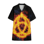 Fire Celtic Knot Print Cotton Hawaiian Shirt
