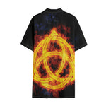 Fire Celtic Knot Print Cotton Hawaiian Shirt
