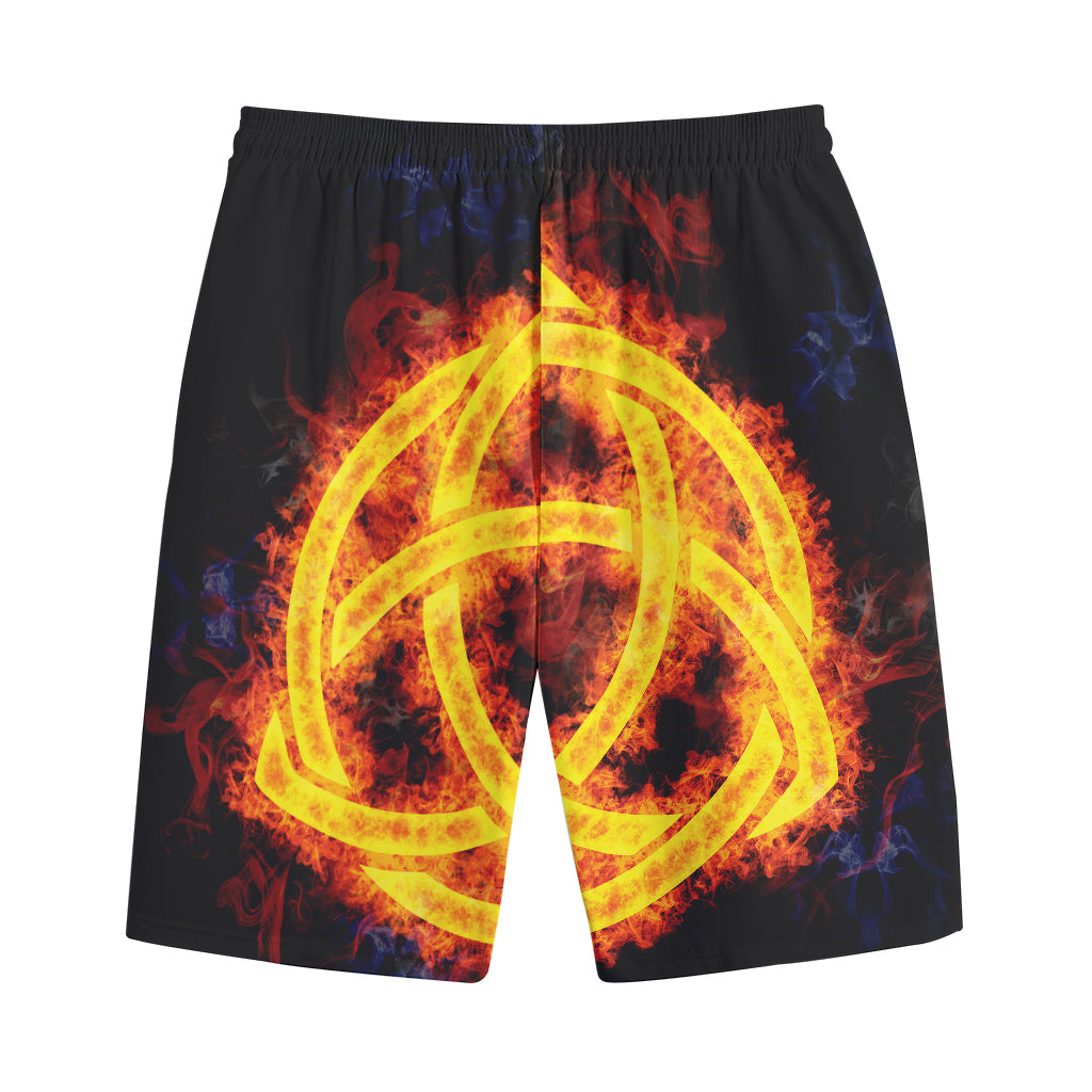 Fire Celtic Knot Print Cotton Shorts
