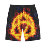 Fire Celtic Knot Print Cotton Shorts