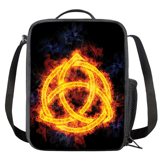 Fire Celtic Knot Print Crossbody Lunch Bag