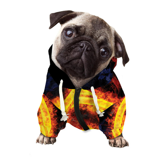 Fire Celtic Knot Print Dog Zip Up Hoodie