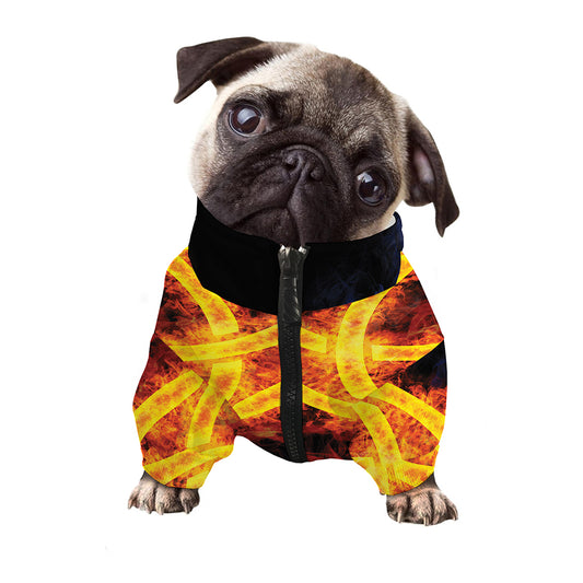 Fire Celtic Knot Print Dog Zip Up Jacket