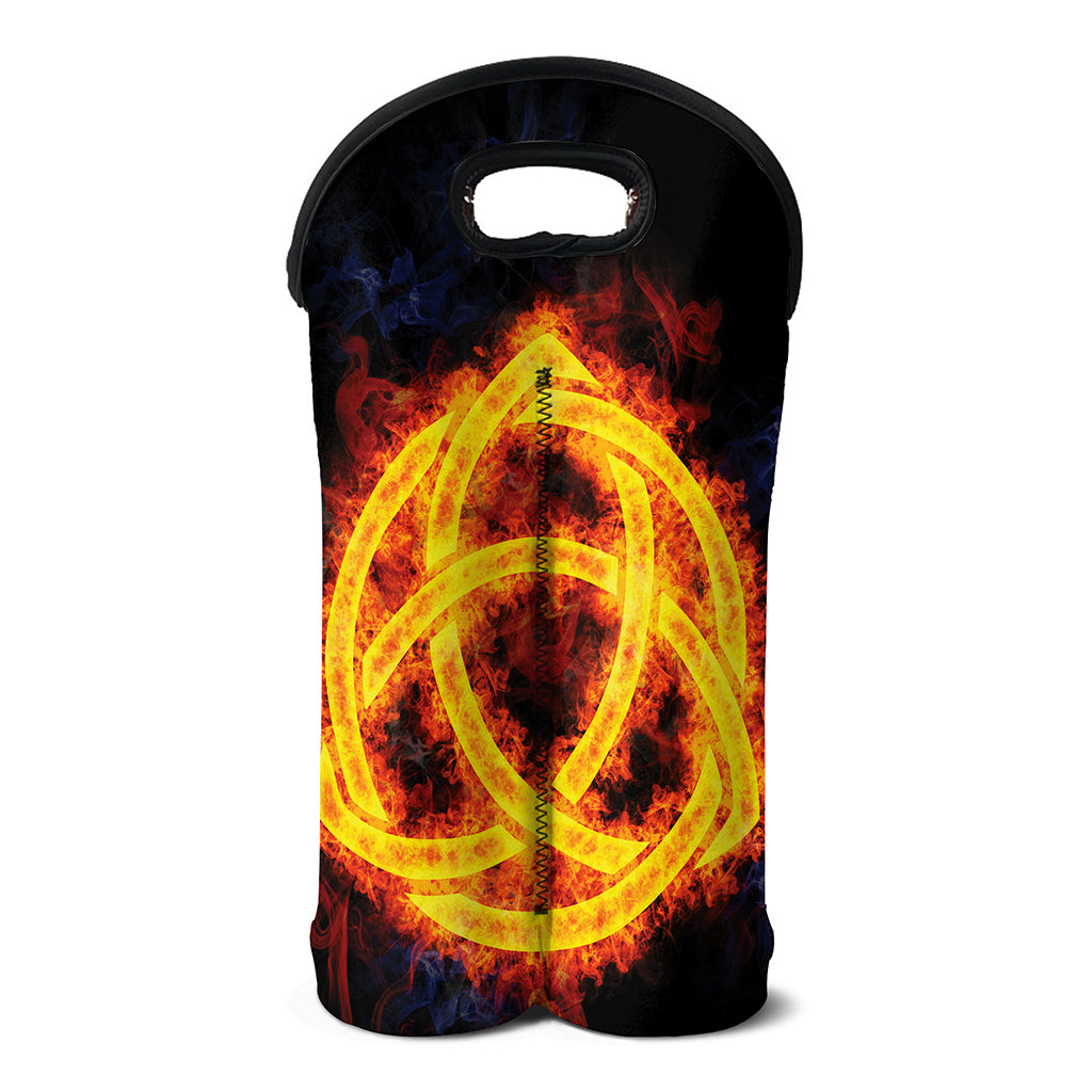Fire Celtic Knot Print Double Neoprene Wine Tote