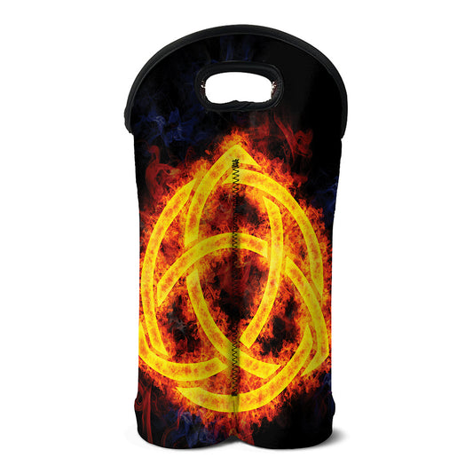 Fire Celtic Knot Print Double Neoprene Wine Tote