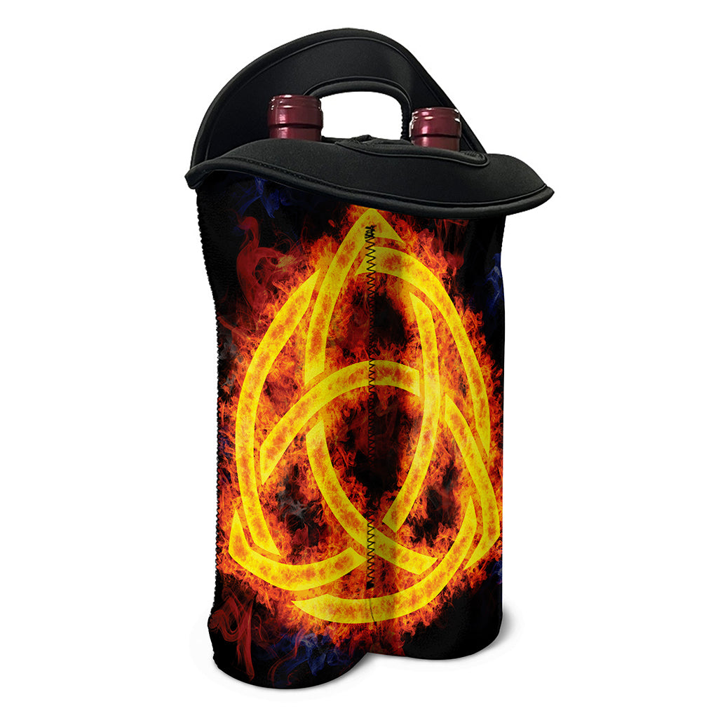 Fire Celtic Knot Print Double Neoprene Wine Tote