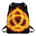 Fire Celtic Knot Print Drawstring Backpack