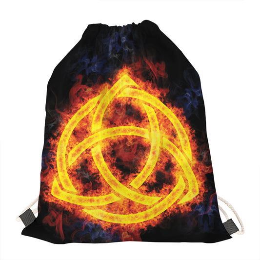 Fire Celtic Knot Print Drawstring Bag