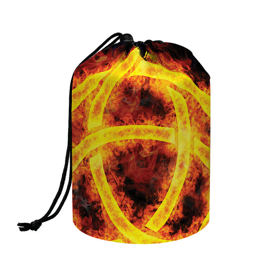 Fire Celtic Knot Print Drawstring Makeup Bag