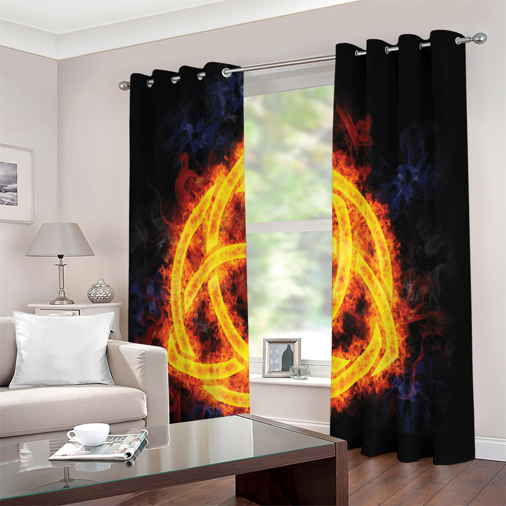 Fire Celtic Knot Print Extra Wide Grommet Curtains