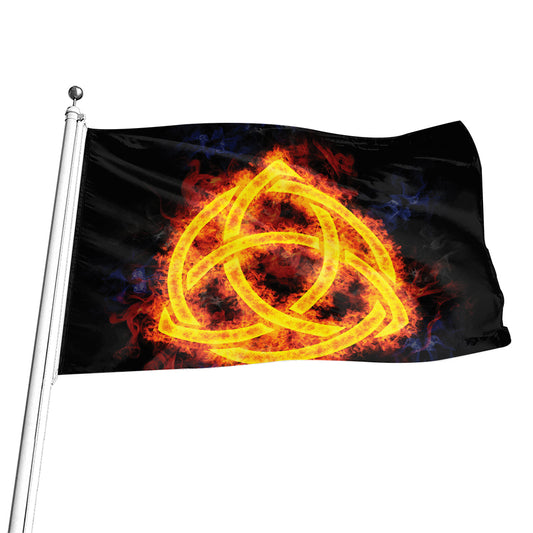 Fire Celtic Knot Print Flag