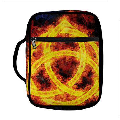 Fire Celtic Knot Print Front Pocket Bible Bag
