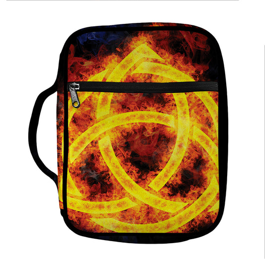 Fire Celtic Knot Print Front Pocket Bible Bag