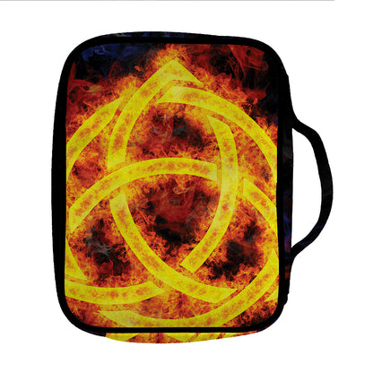 Fire Celtic Knot Print Front Pocket Bible Bag