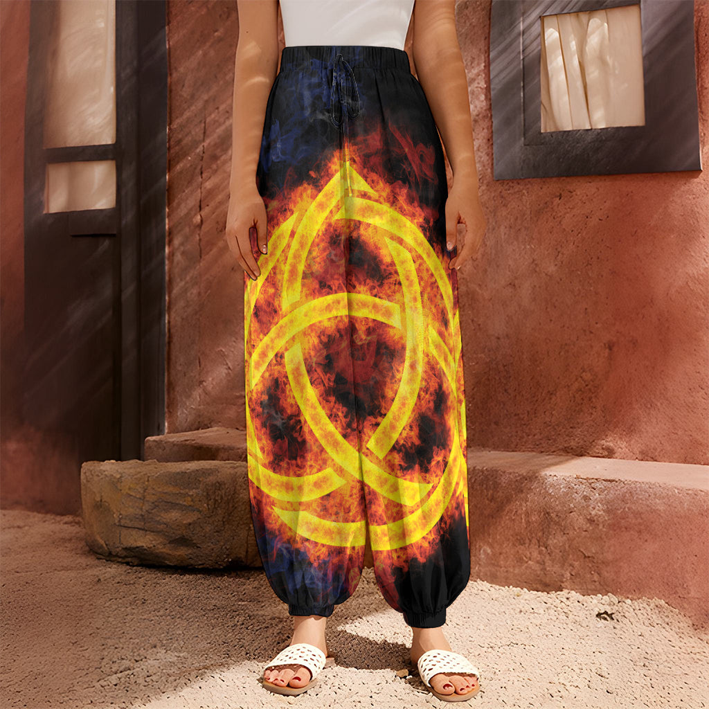 Fire Celtic Knot Print Harem Pants