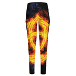 Fire Celtic Knot Print High-Waisted Pocket Leggings