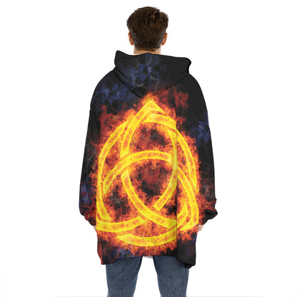 Fire Celtic Knot Print Hoodie Blanket