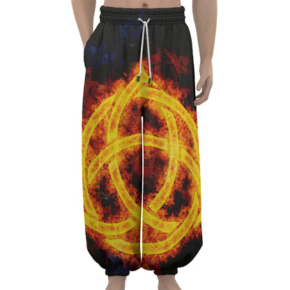 Fire Celtic Knot Print Lantern Pants