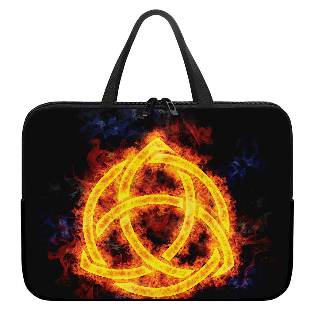 Fire Celtic Knot Print Laptop Sleeve With Handle