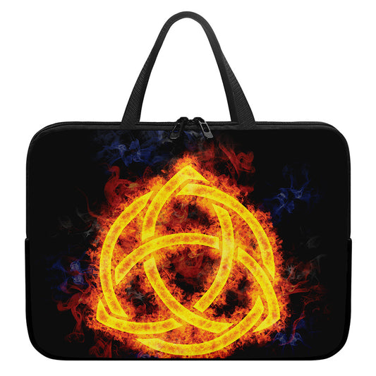 Fire Celtic Knot Print Laptop Sleeve With Handle