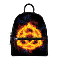 Fire Celtic Knot Print Leather Backpack
