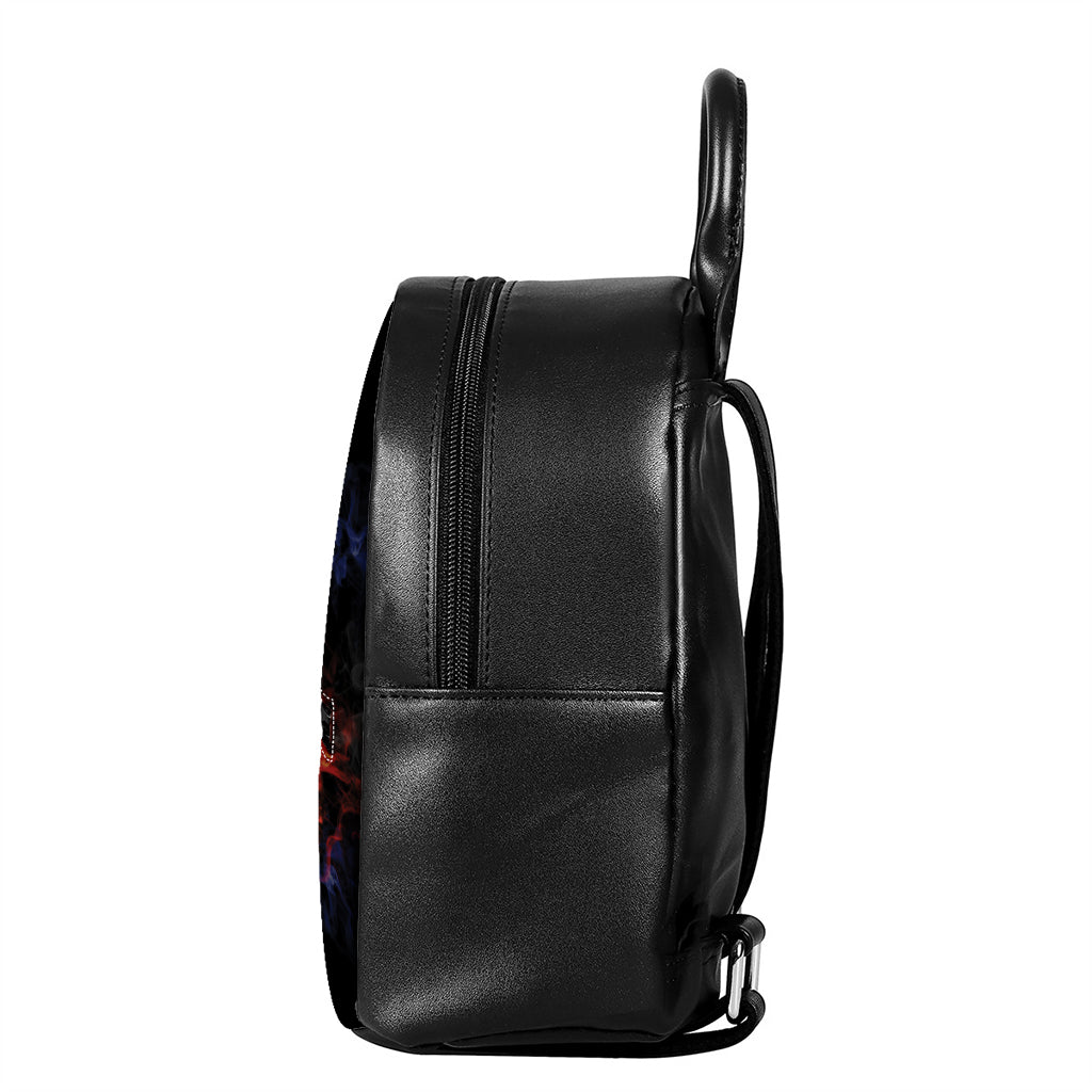 Fire Celtic Knot Print Leather Backpack