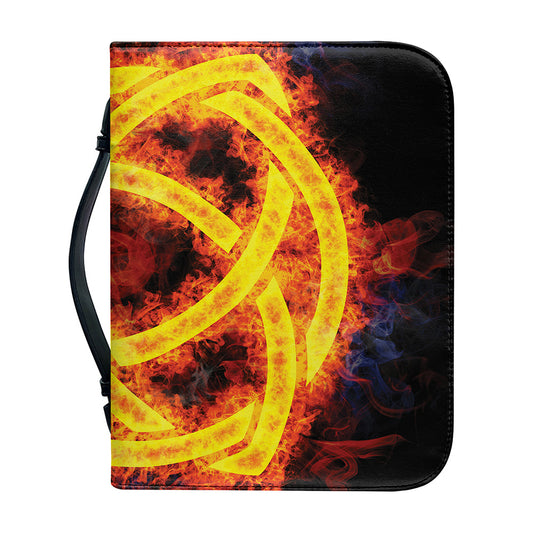 Fire Celtic Knot Print Leather Bible Cover