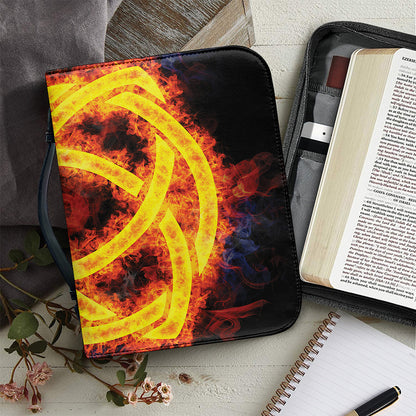 Fire Celtic Knot Print Leather Bible Cover