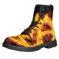 Fire Celtic Knot Print Lace-Up Boots