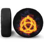 Fire Celtic Knot Print Leather Spare Tire Cover