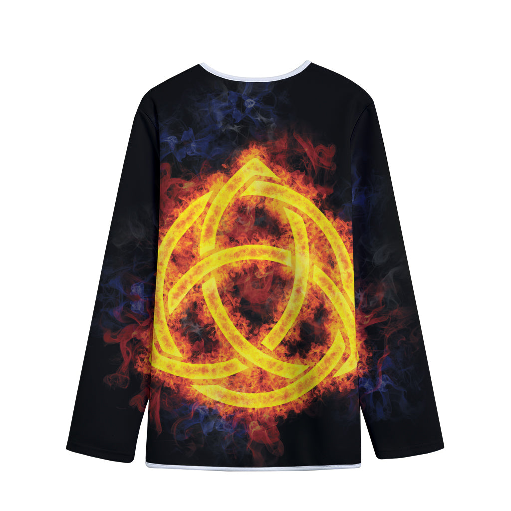 Fire Celtic Knot Print Long Sleeve Short Coat