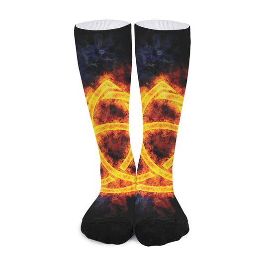 Fire Celtic Knot Print Long Socks
