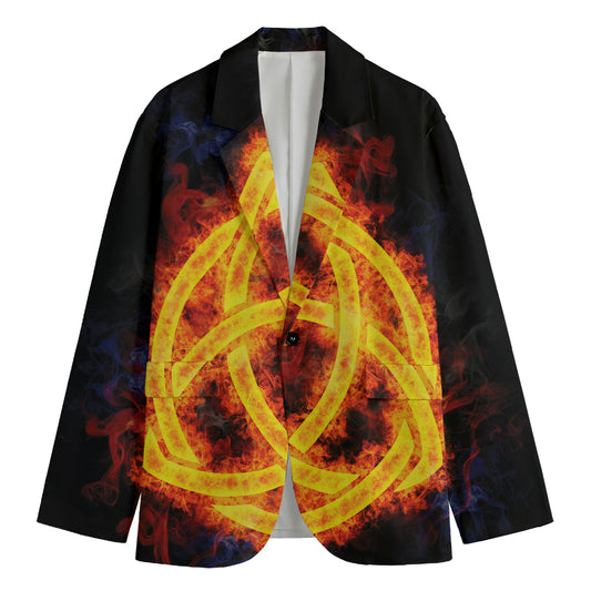 Fire Celtic Knot Print Men's Blazer