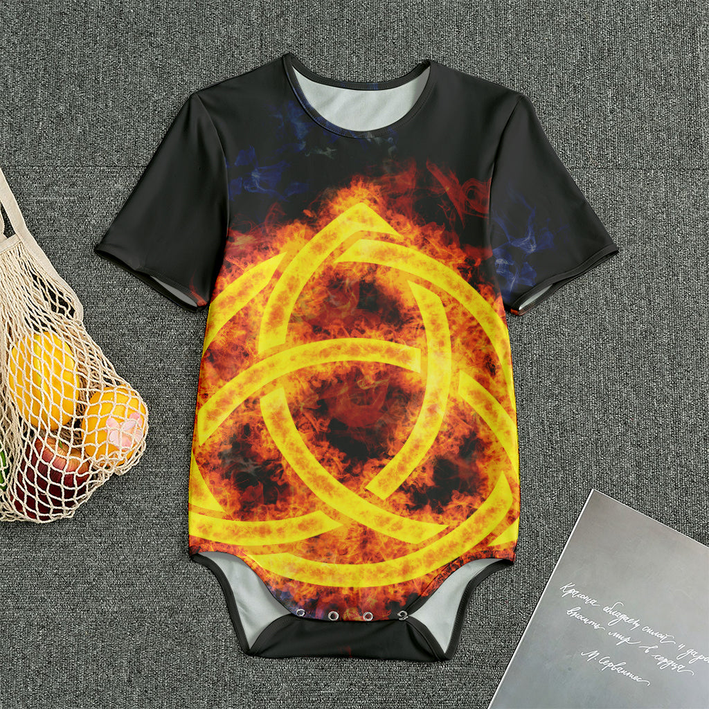 Fire Celtic Knot Print Men's Bodysuit