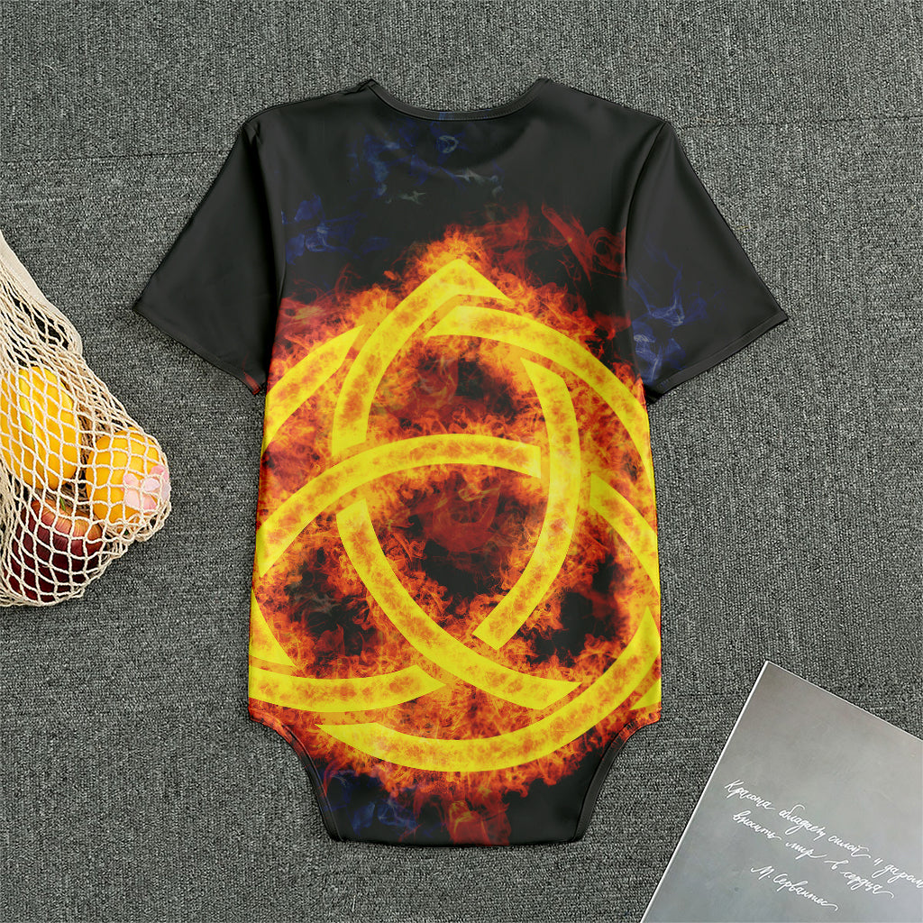 Fire Celtic Knot Print Men's Bodysuit