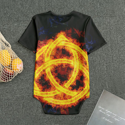 Fire Celtic Knot Print Men's Bodysuit