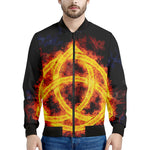 Fire Celtic Knot Print Men's Bomber Jacket