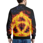 Fire Celtic Knot Print Men's Bomber Jacket