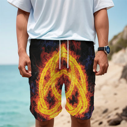 Fire Celtic Knot Print Men's Cargo Shorts