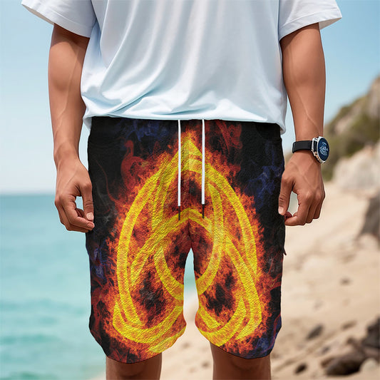 Fire Celtic Knot Print Men's Cargo Shorts