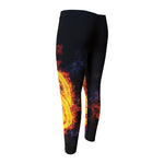 Fire Celtic Knot Print Men's Compression Pants