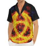 Fire Celtic Knot Print Men's Deep V-Neck Shirt